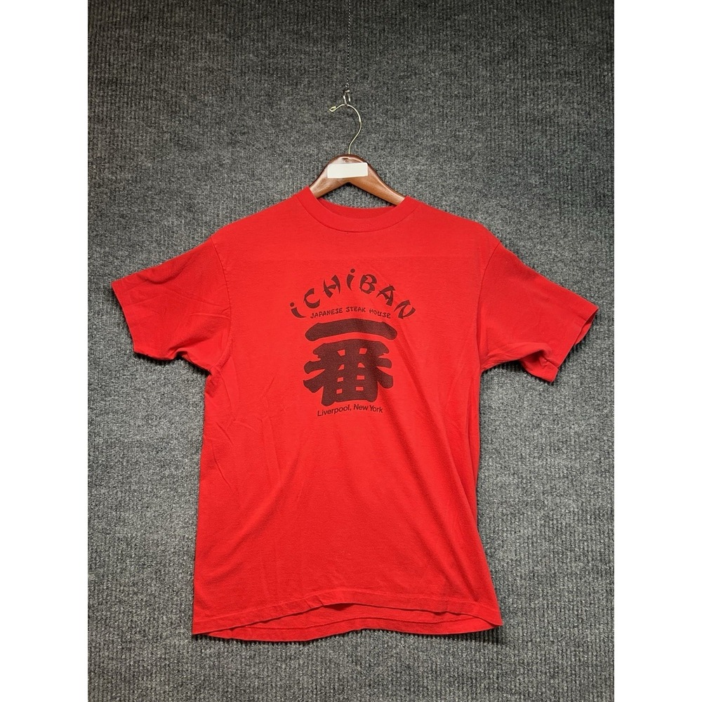 Vintage 80s Ichiban Steakhouse Liverpool‎ New York Single Stitch T Shirt Size L